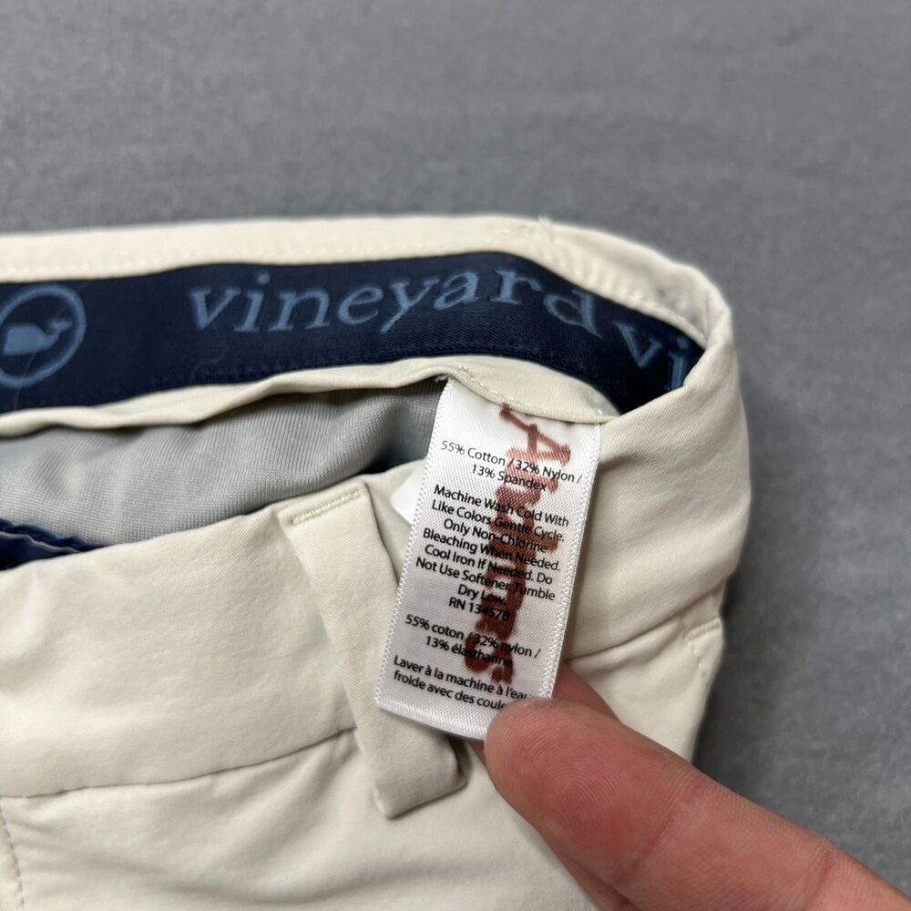 Vineyard Vines On-The-Go Chino Pants Men's 28 X 30 Ivory Slim Fit Performance - Picture 5 of 15